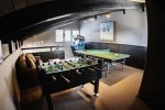 Rec room foosball and ping pong table